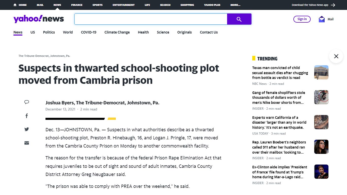 Suspects in thwarted school-shooting plot moved from ...